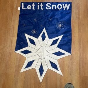 Blue and White Snowflake Banner
